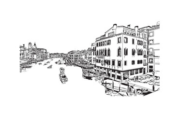 Print Building view with landmark of Santa Lucia is an island country in West Indies. Hand drawn sketch illustration in vector.