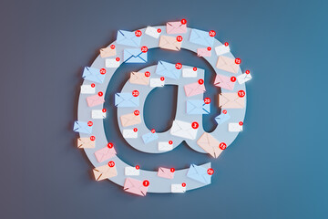 @ shape and email icons concepts.3d rendering - obrazy, fototapety, plakaty