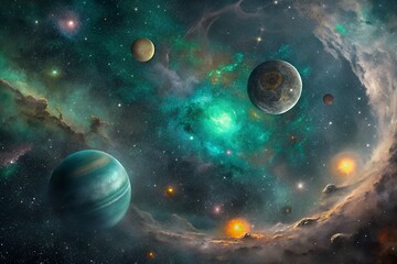 Obraz na płótnie Canvas planet and galaxy