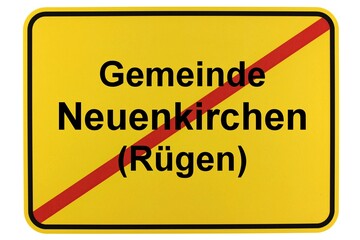Illustration eines Ortsschildes der Gemeinde Neuenkirchen (Rügen) in Mecklenburg-Vorpommern