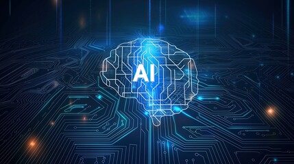 circuit board background with AI