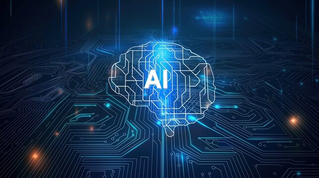 circuit board background with AI - Powered by Adobe