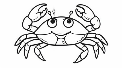 coloring pages or books for children, Cute and funny coloring page of a rocket, Cartoon illustration, outline picture for coloring kid book, illustration of cute crabs