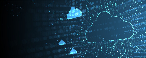 Modern cloud technology. Integrated digital web concept background - 785949945