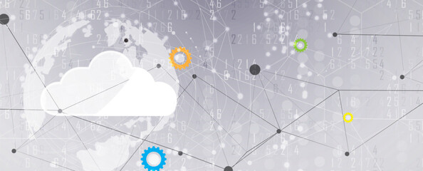 Modern cloud technology. Integrated digital web concept background - 785949978