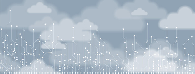 Modern cloud technology. Integrated digital web concept background - 785949996