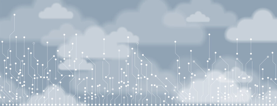 Modern cloud technology. Integrated digital web concept background