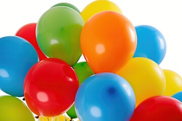 A bunch of colorful balloons isolated on a white background. Festive. A birthday party decoration. Celebration. Event. Holiday