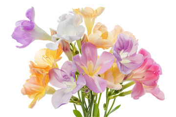 bouquet of crocuses  isolated on white background