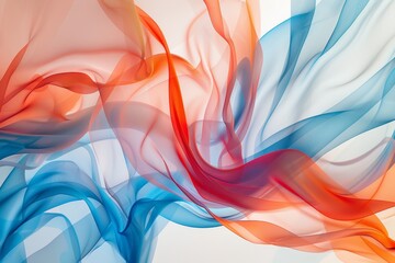 A colorful piece of fabric with blue and red swirls - obrazy, fototapety, plakaty