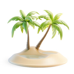 Fototapeta premium 3d coconut tree on the sand