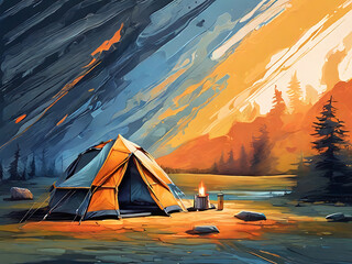 tent in the mountains