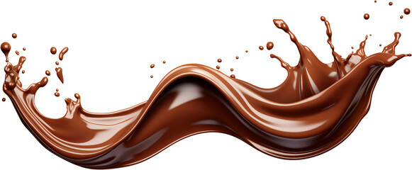 chocolate splash on a transparent background