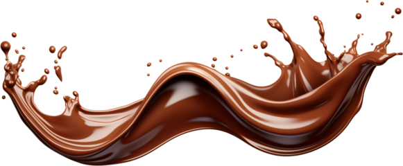 chocolate splash on a transparent background