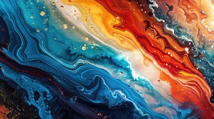 A cascade of vibrant hues melting into one another, creating a mesmerizing tapestry of abstract beauty. 8k, realistic, full ultra HD, high resolution, and cinematic - obrazy, fototapety, plakaty