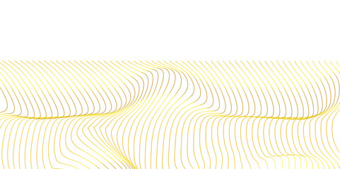 Vector abstract golden wavy, curve and ocean flowing dynamic lines isolated on transparent background. wavy ocean curve lines background. Design for banner, flyer, cover, technology, science, brochure
