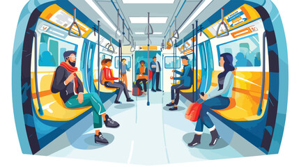 People inside a subway train