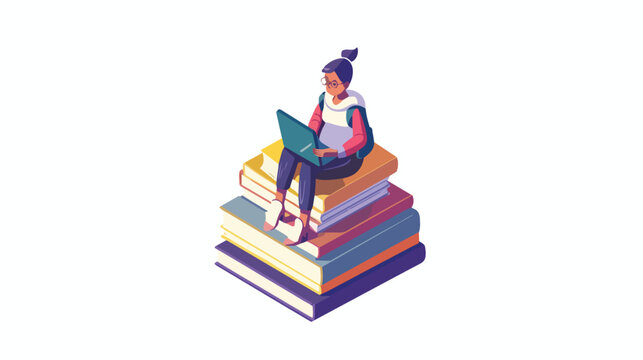 People learn language education concept isometric vector