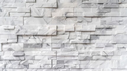 Fototapeta premium White Textured Marble 3D Wall Tiles