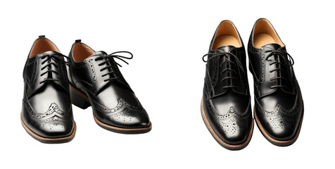 set of brogues isolated on transparent background