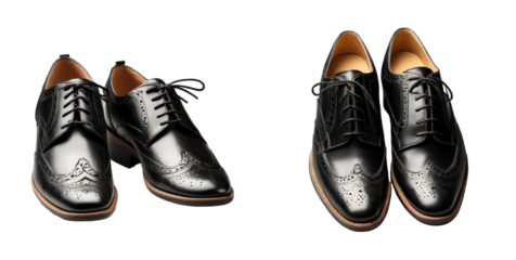 set of brogues isolated on transparent background