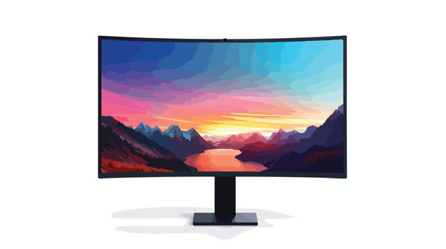 Realistic computer monitor display mockk up
