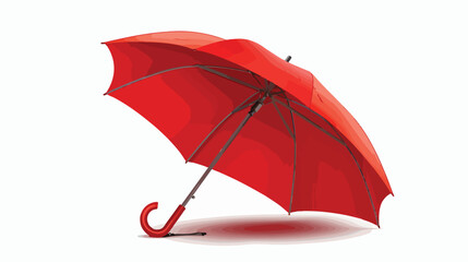 Red blank classic round rain Umbrella. Photo Realisting