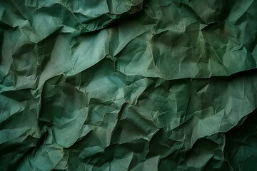 Green crumpled paper background,  Crumpled paper texture