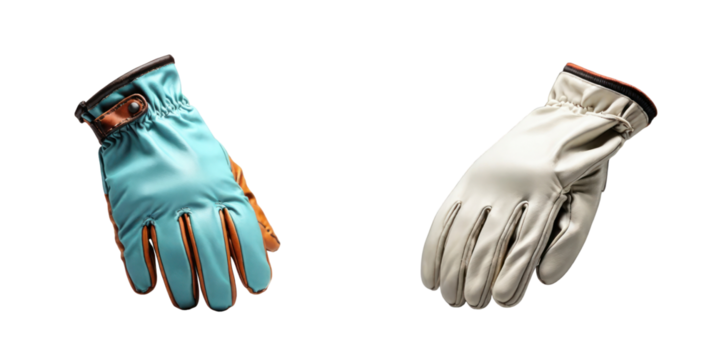 set of gloves isolated on transparent background