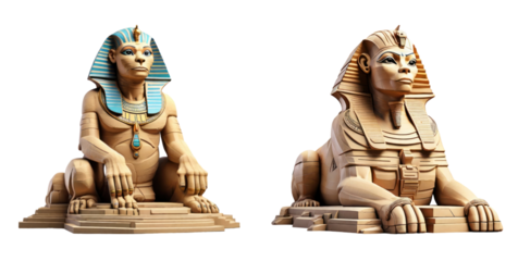 set of sphinx isolated on transparent background