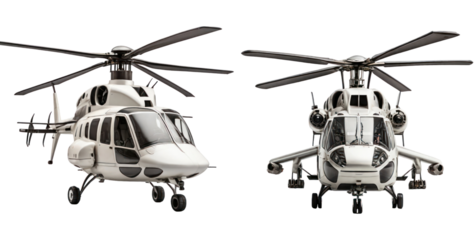 set of helicopter isolated on transparent background