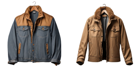 set of jacket isolated on transparent background