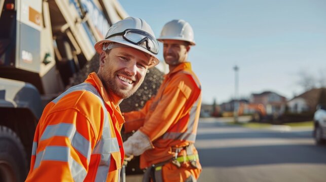 Happy Workers in High-Vis Gear