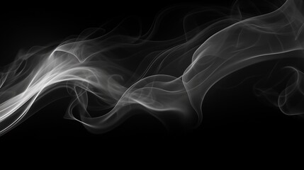 Obraz premium Abstract white smoke or fog on black background.