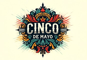Fototapeta na wymiar Cinco de mayo lettering illustration in grunge style.