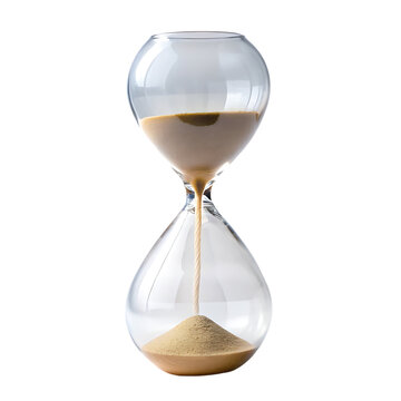 Sand hourglass isolated on transparent a background