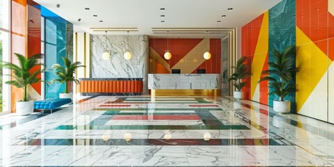 Naklejka premium A large empty lobby