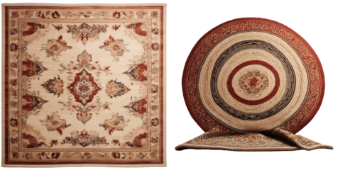 set of rug isolated on transparent background