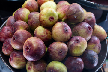 Fresh ripe purple organic figs fruits ready to eat close up