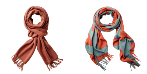 set of scarf isolated on transparent background