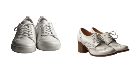 set of shoes isolated on transparent background