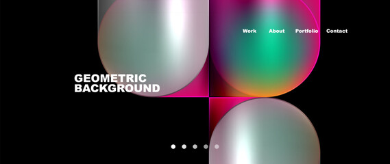 Automotive lighting inspiration A pattern of colorful balloons in violet, magenta, and electric blue circles on a black background, creating a visual effect lighting at an event