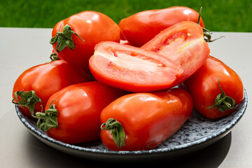 Long red ripe italian san marzano pasta sauce tomatoes