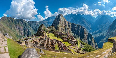 A mountain range with a city in the foreground - Powered by Adobe