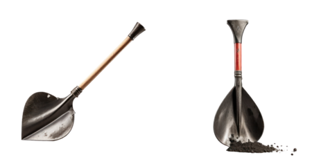 set of spade isolated on transparent background