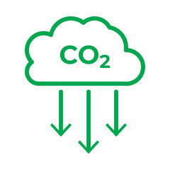 CO2 emissions icon. Ecology and environment symbol. Sign vector carbon dioxide pollution. Used in web , templates . Isolated on white background in eps 10.