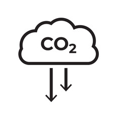 CO2 emissions icon. Ecology and environment symbol. Sign vector carbon dioxide pollution. Used in web , templates . Isolated on white background in eps 10.