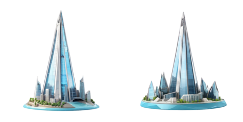 set of the shard isolated on transparent background