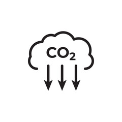 CO2 emissions icon. Ecology and environment symbol. Sign vector carbon dioxide pollution. Used in web , templates . Isolated on white background in eps 10.