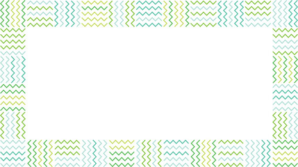 かわいいジグザグ文様線のカラフルフレーム囲み枠